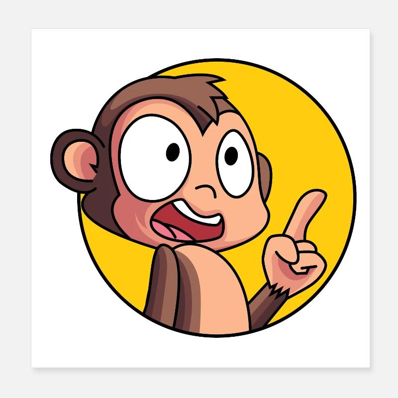 Schlaues Äffchen Poster 20x20 cm