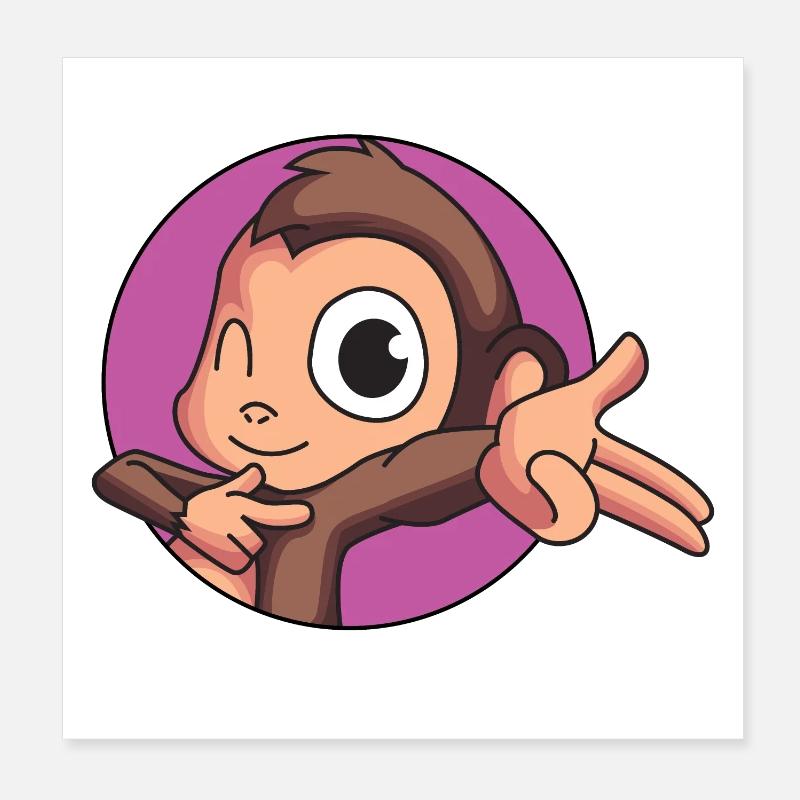 Cheeky monkey Poster 8" x 8" (20x20 cm)
