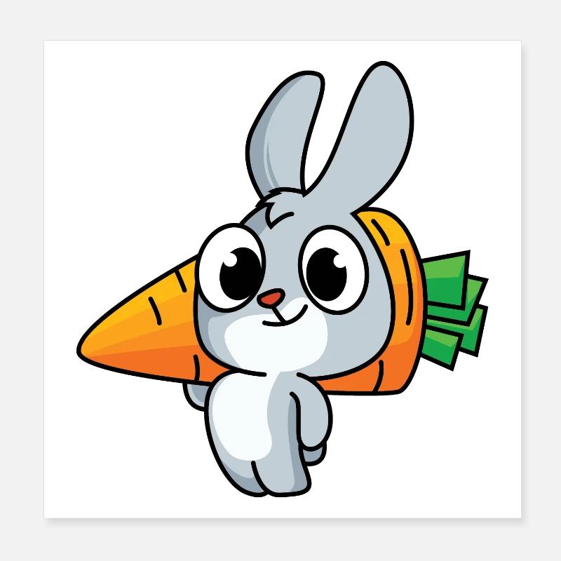Hard-working bunny Poster 8" x 8" (20x20 cm)