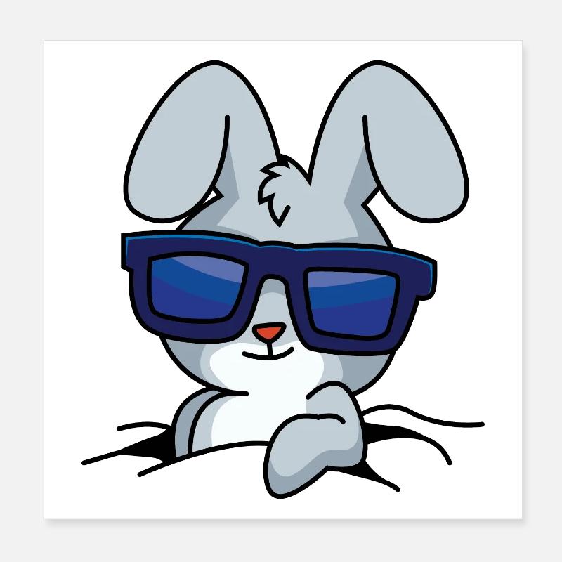 Lapin cool Poster 20 x 20 cm
