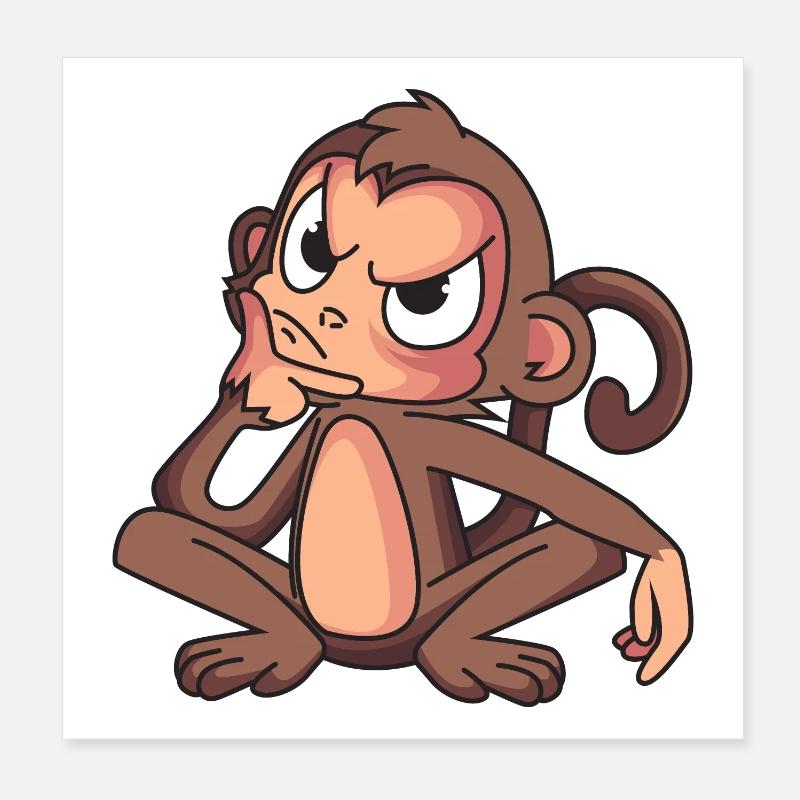 Singe intelligent Poster 20 x 20 cm