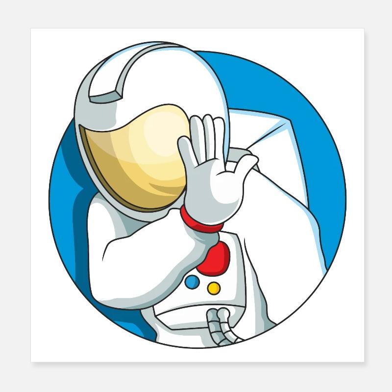 Schüchterner Astronaut Poster 20x20 cm