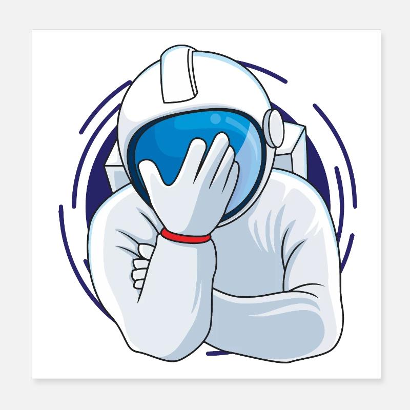 Facepalm Astronaut Poster 20x20 cm
