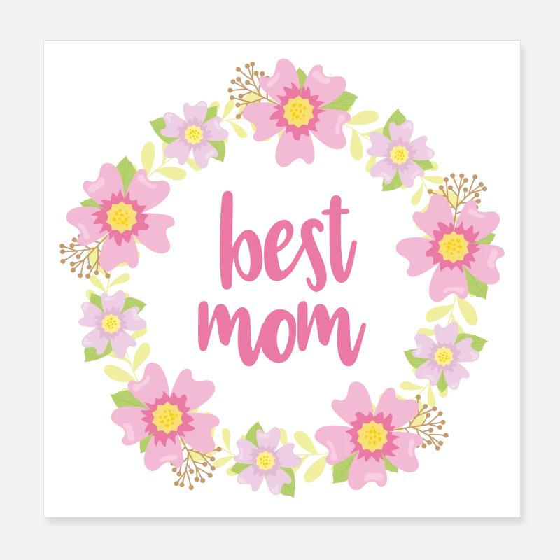 Best Mom Poster 8" x 8" (20x20 cm)