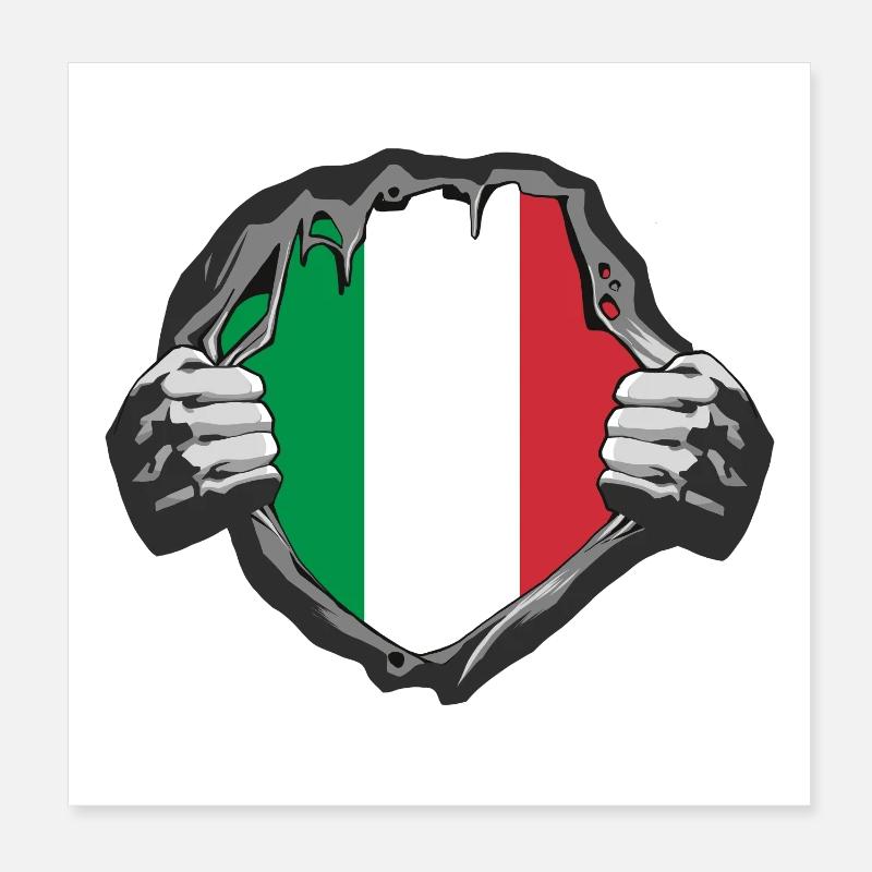Italien Brust Design Poster 20x20 cm