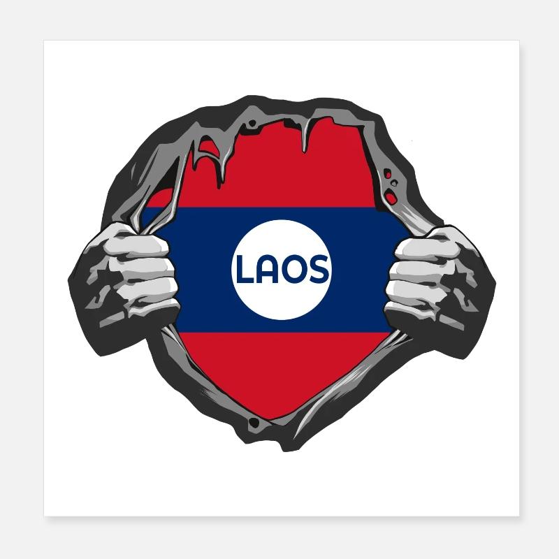 Motif drapeau du Laos Poster 20 x 20 cm