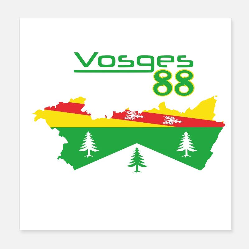 Vosges - Poster 20 x 20 cm - blanc