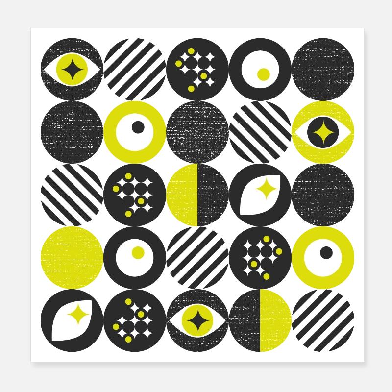 Fetter Minimimalismus l Punkte l gelb Poster 20x20 cm