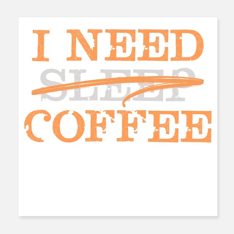 Déclaration des amateurs de café Koffee Coffee Fatigue Poster 20 x 20 cm