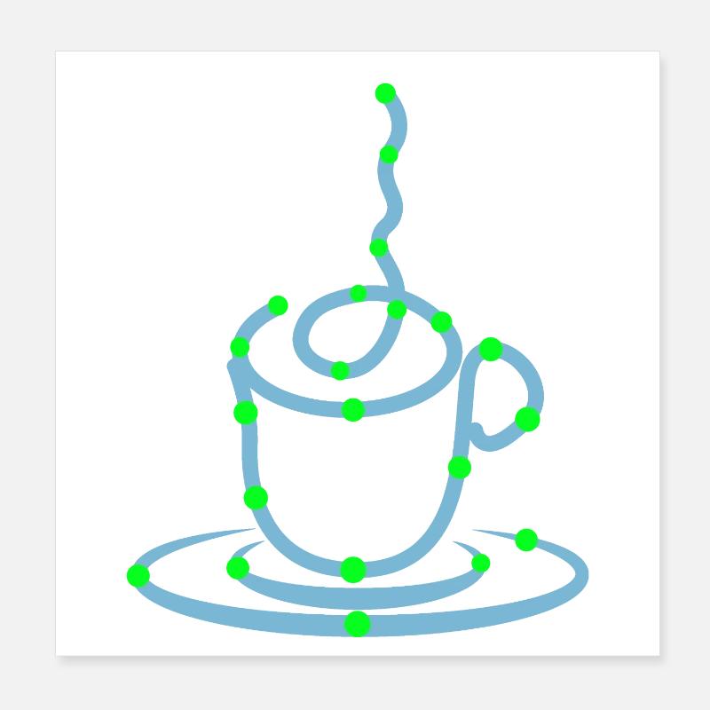 Coffee Cup Coffee Lovers Coffee Drinking Poster 8" x 8" (20x20 cm)