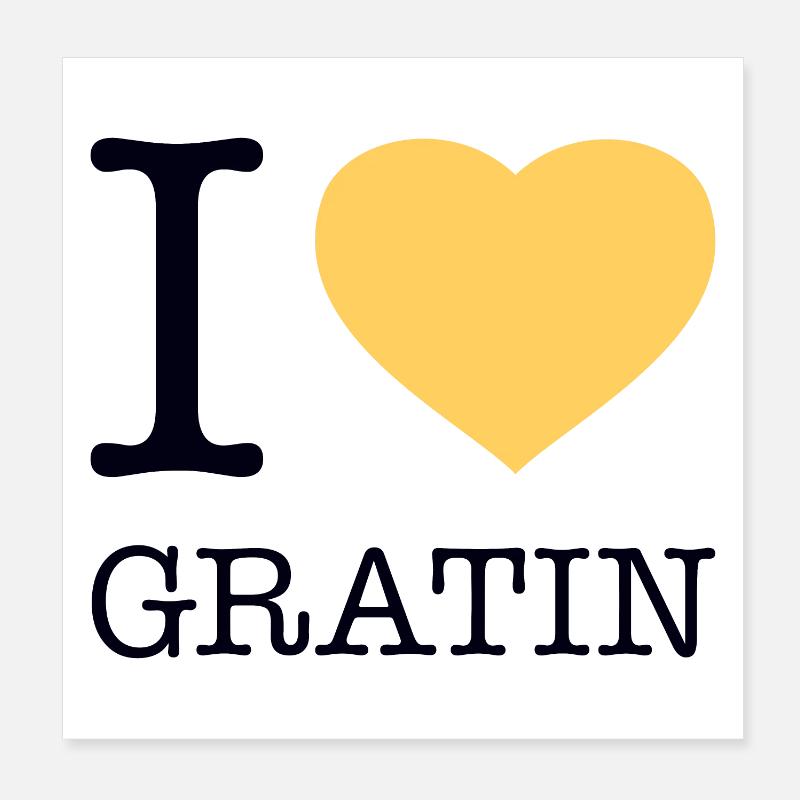 J’ADORE LES POMMES DE TERRE GRATINÉES Poster 20 x 20 cm