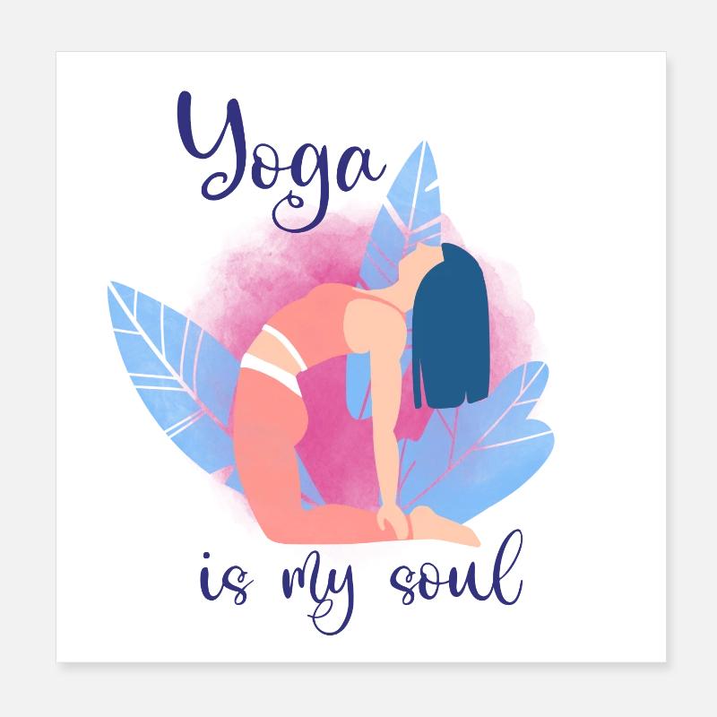 Yoga - Poster 20x20 cm - Weiß