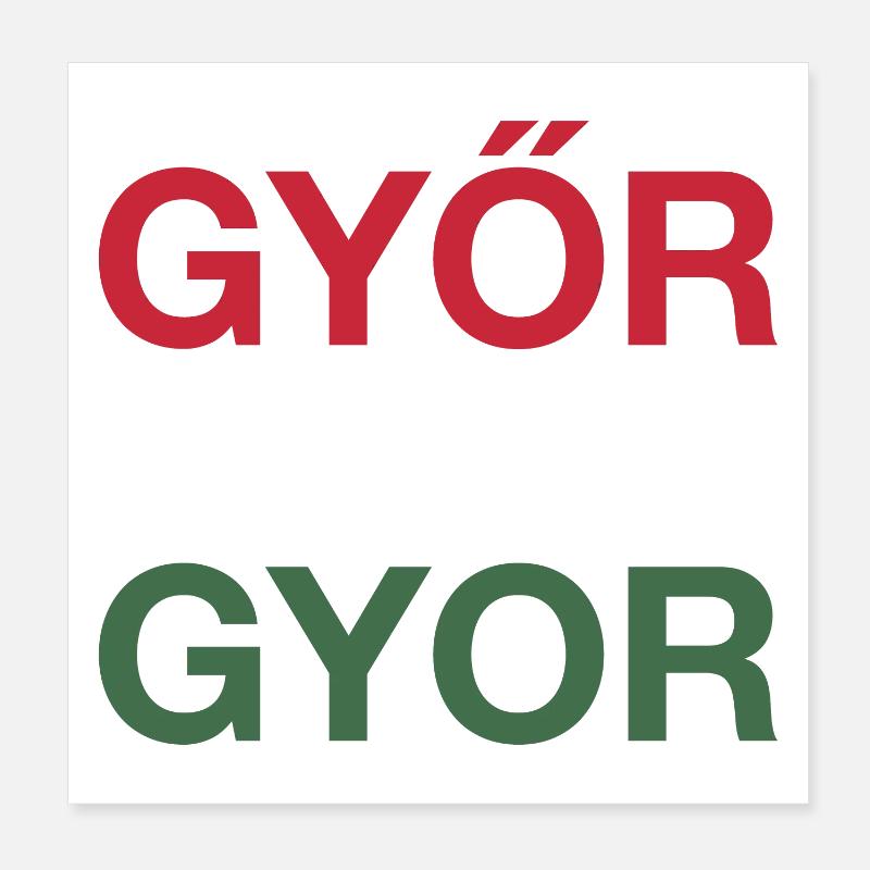 GYOR Ungarn Drapeau hongrois Hongrie Poster 20 x 20 cm