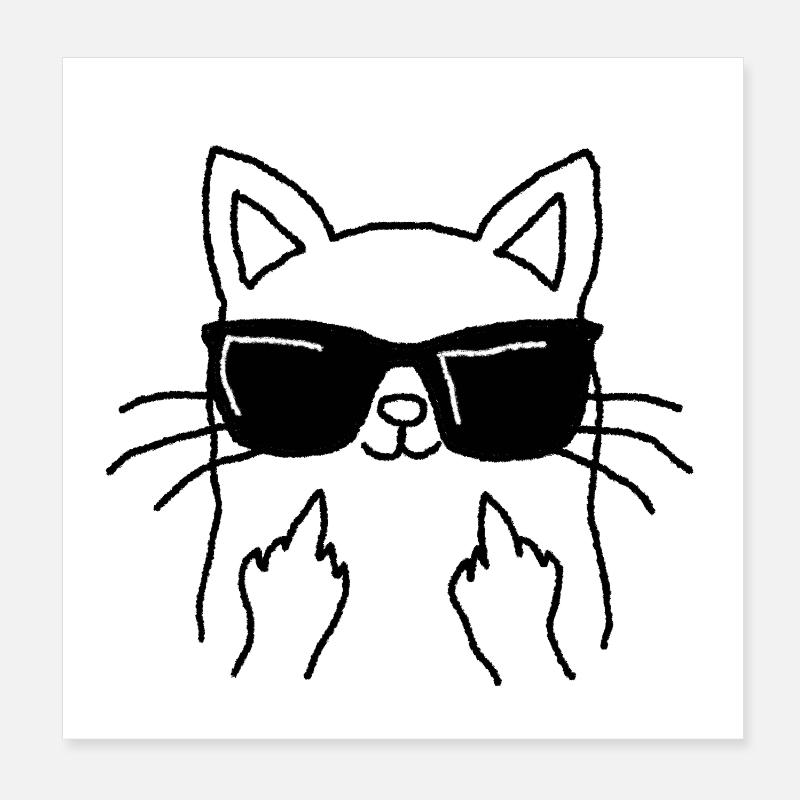 Cool Cat  Poster 20x20 cm