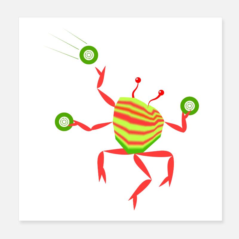 Dj Crab Poster 20x20 cm