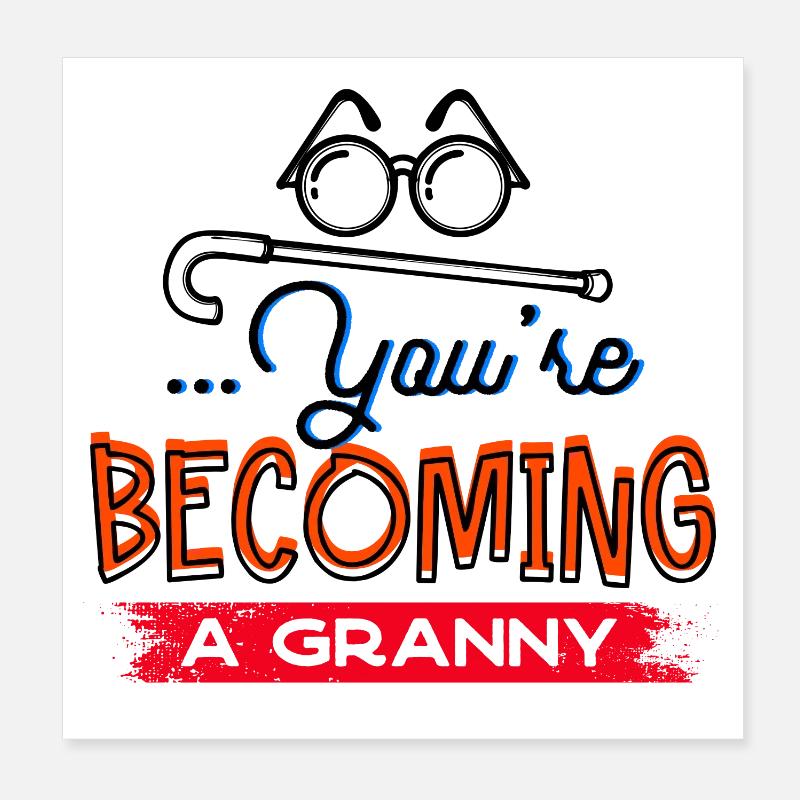 Brille Sehschwäche Großmutter Statement Oma Poster 20x20 cm