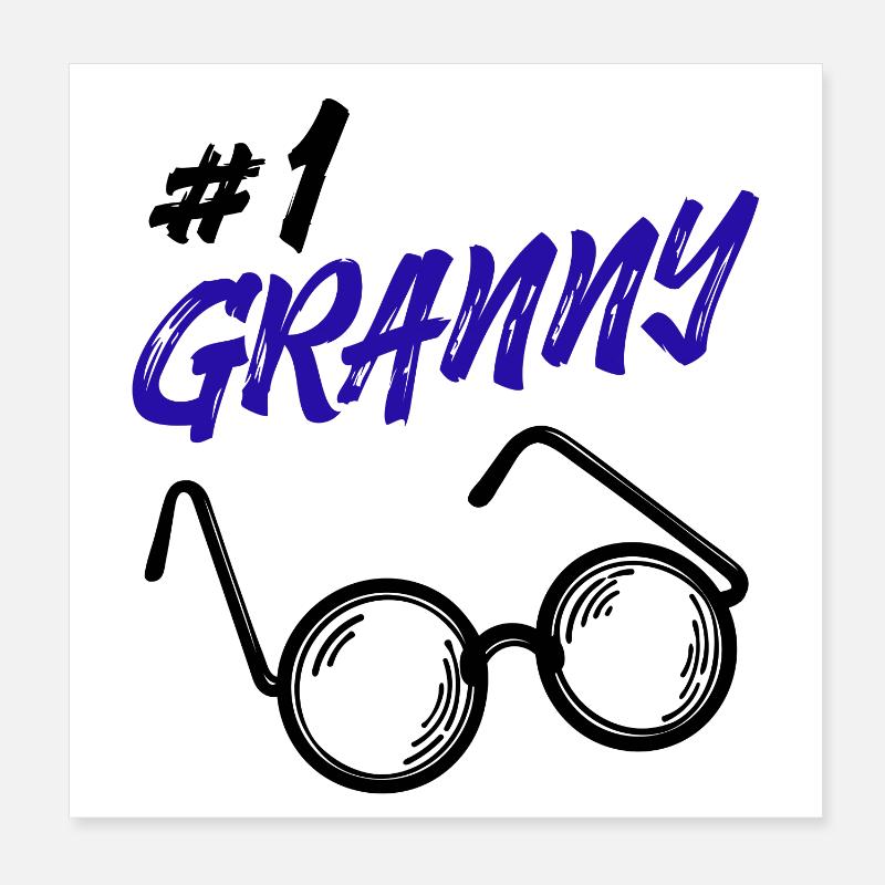 Omi Brille Statement Oma Beste Großmutter Poster 20x20 cm