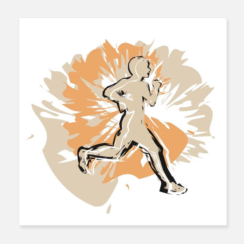 Coureur élégant toujours une longueur d’avance Poster 20 x 20 cm