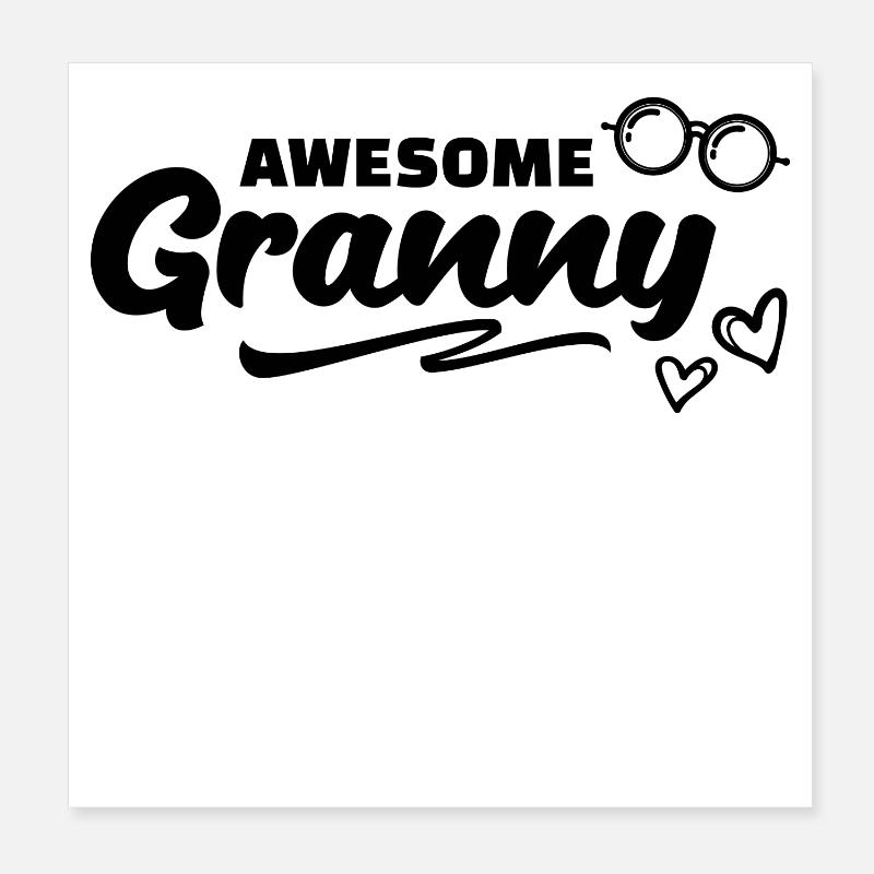 Brille Oma Großmutter Statement Alles Gute Poster 20x20 cm