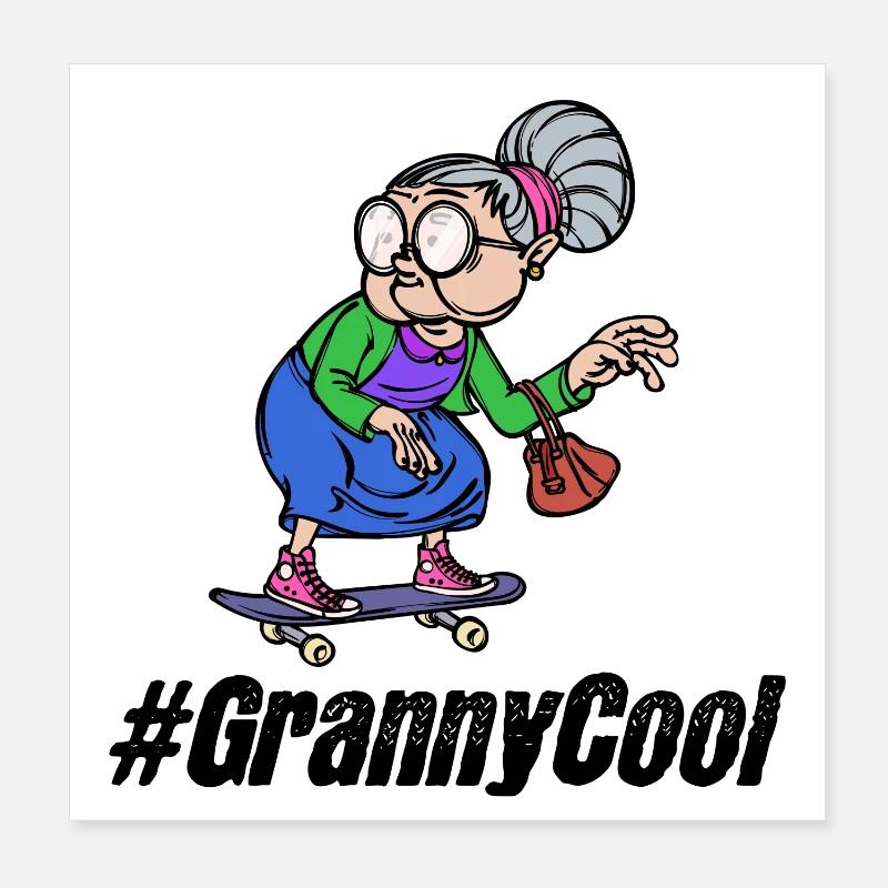 Cool Großmutter Oma Spruch Alte Frau Brille Poster 20x20 cm