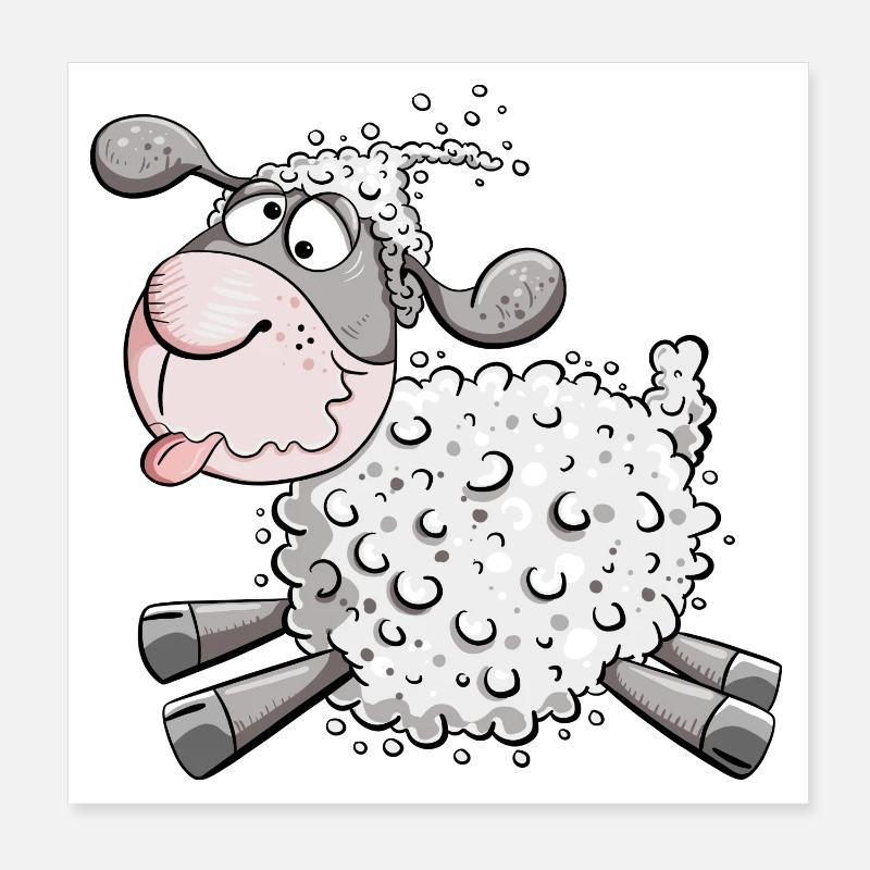 Lamented sheep I Funny sheep I fun Poster 8" x 8" (20x20 cm)
