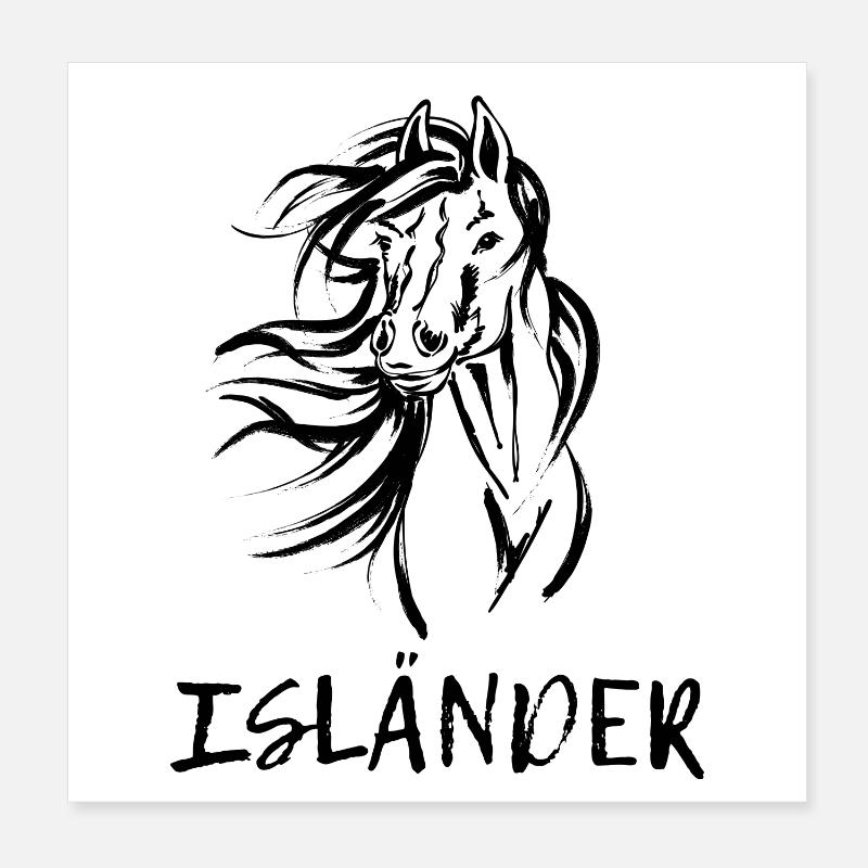 Islandpferde Pferde Isländer Pferdeliebe Spruch Poster 20x20 cm