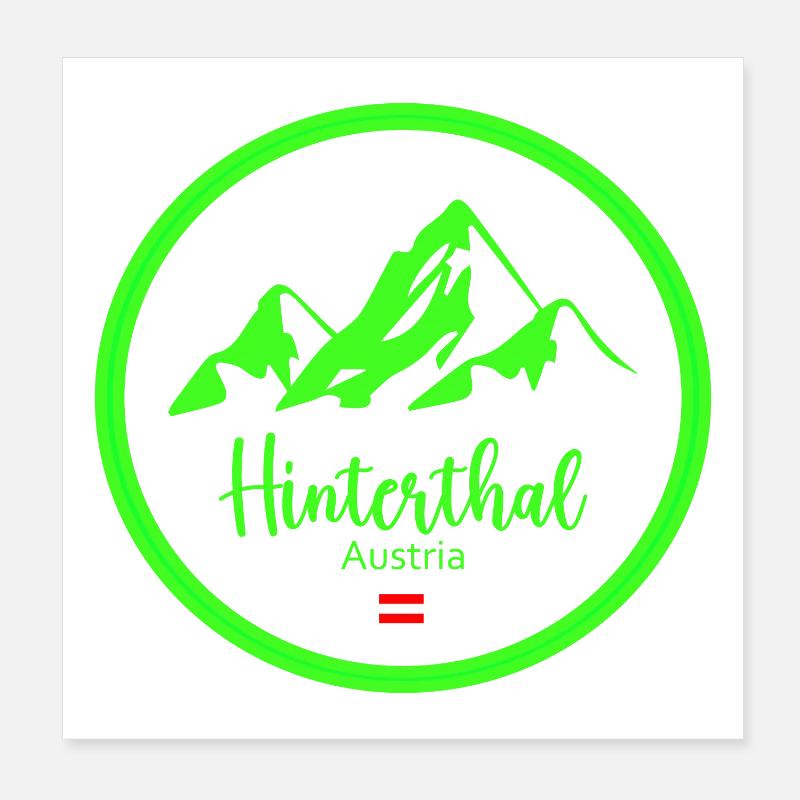 Hinterthal Alpen Neon Logo - Poster 20x20 cm - Weiß