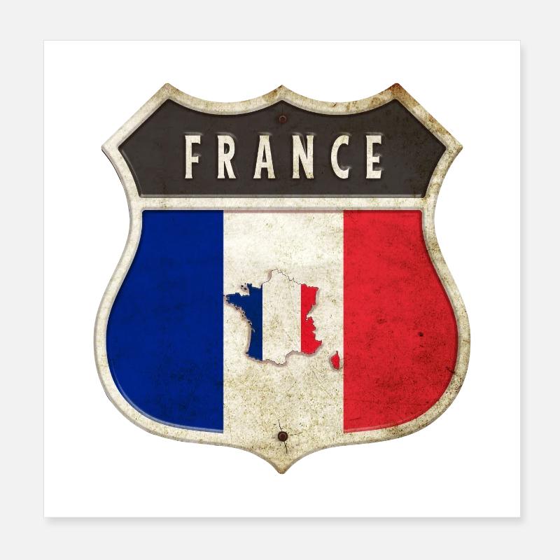 France Coat of Arms Flags Design Poster 8" x 8" (20x20 cm)
