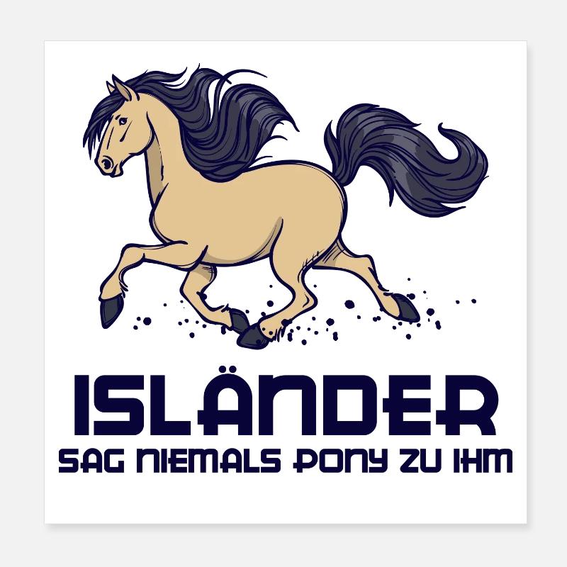 Pferdenarr Islandpferde Pferde Statement Galopp Poster 20x20 cm