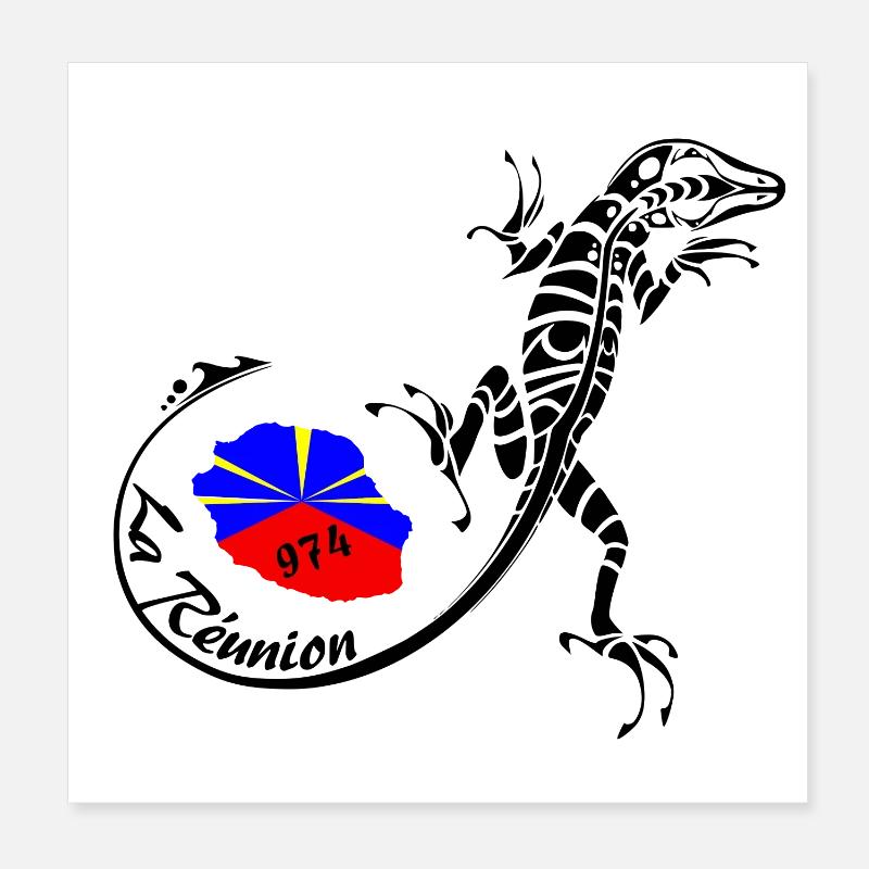 La réunion - Poster 20 x 20 cm - blanc