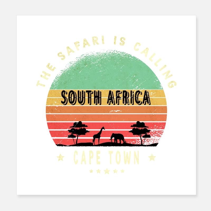 Conception du safari au Cap en Afrique du Sud Poster 20 x 20 cm