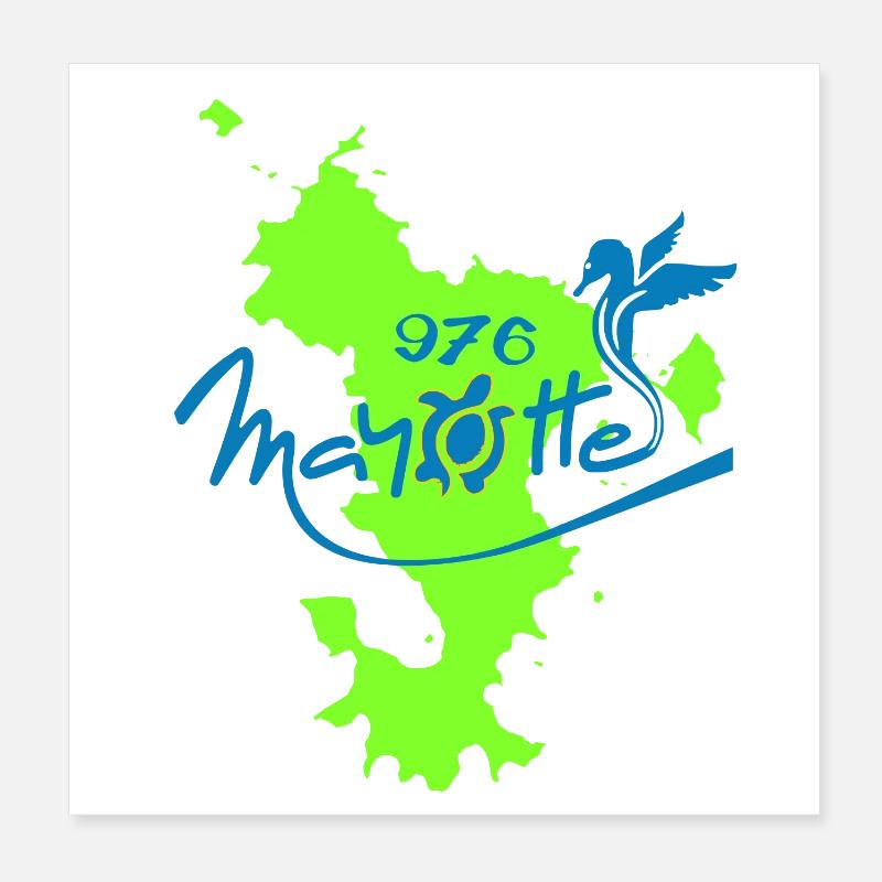 Mayotte - Poster 20 x 20 cm - blanc