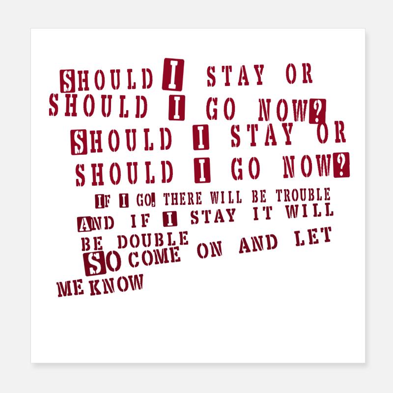 clash - soll ich bleiben Poster 20x20 cm