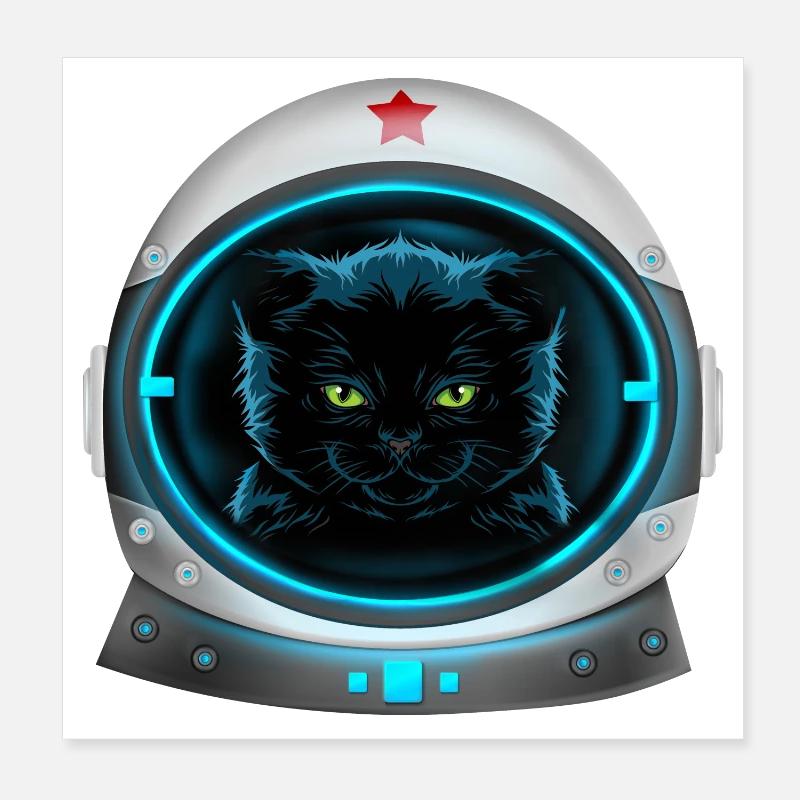angry space cat Astronaut Poster 20x20 cm