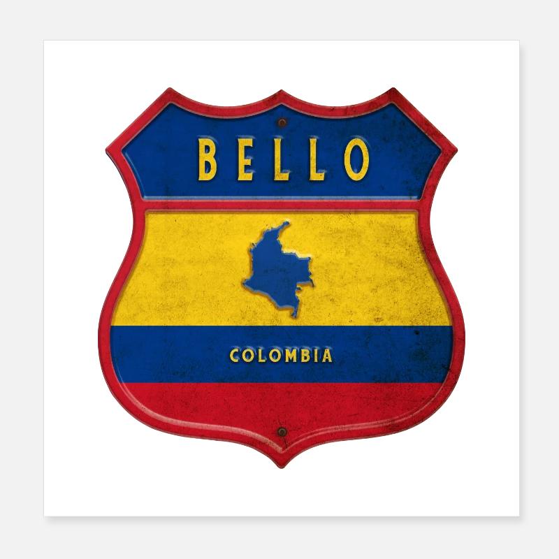 Bello Colombia crest design Poster 8" x 8" (20x20 cm)