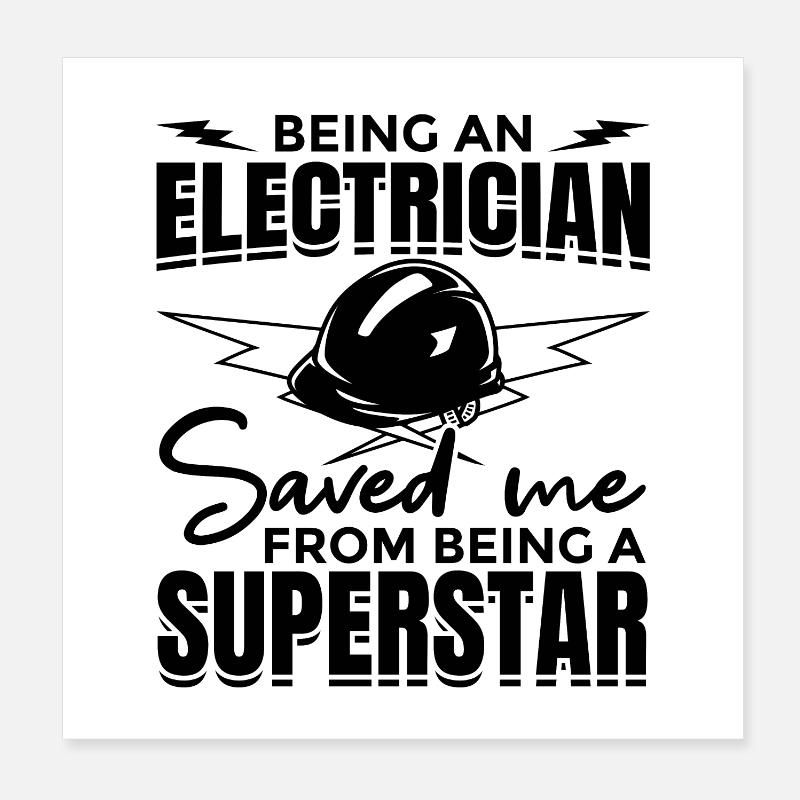 Drôle de blague d’électricien Poster 20 x 20 cm