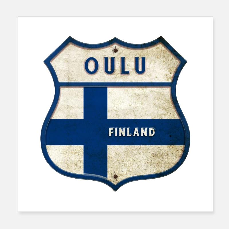 Oulu Finland crest design Poster 8" x 8" (20x20 cm)