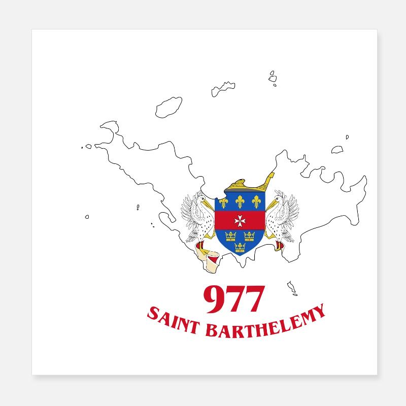 Saint-Barthelemy - Poster 20 x 20 cm - blanc