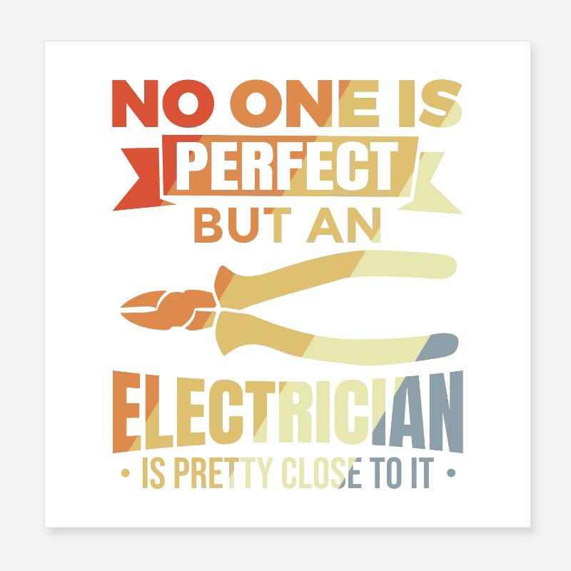 Elektriker Witz Poster 20x20 cm