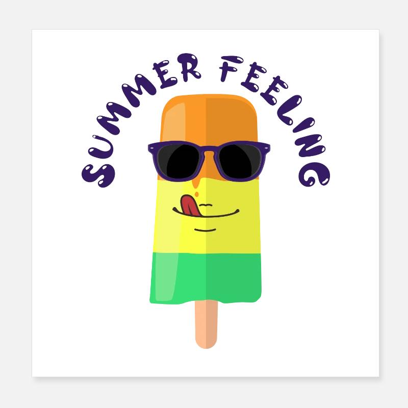 Crème glacée avec lunettes de soleil Summer Feeling Summer Poster 20 x 20 cm