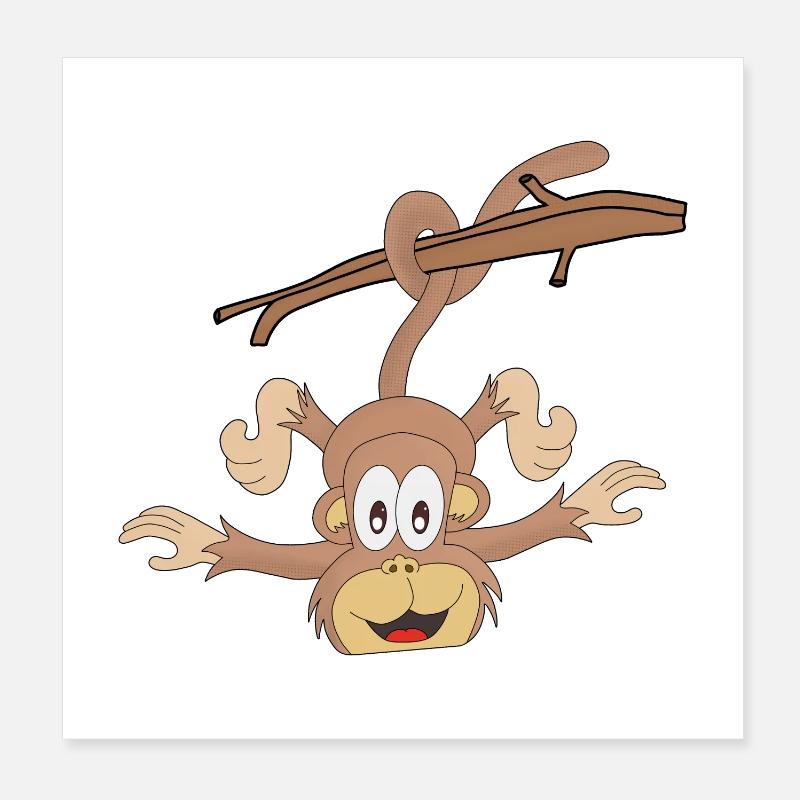 Singe suspendu Poster 20 x 20 cm