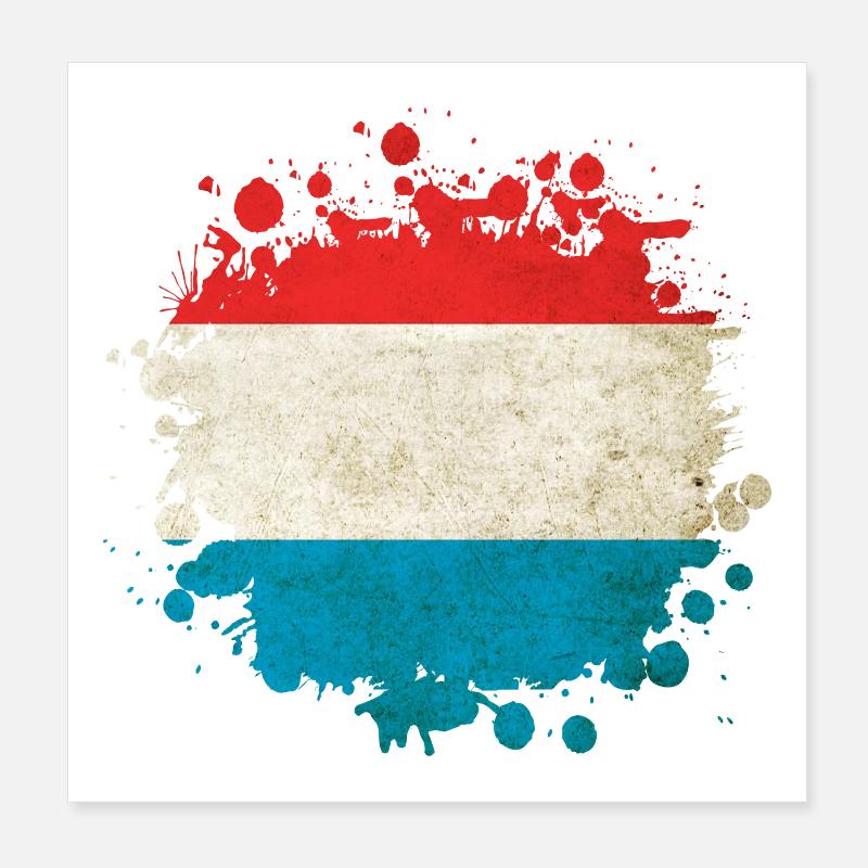 Blob drapeaux Luxembourg - Poster 20 x 20 cm - blanc