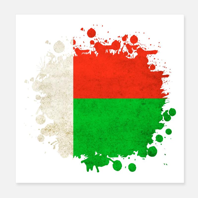 Madagascar flags blob Poster 8" x 8" (20x20 cm)