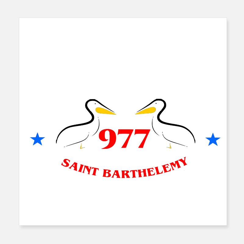 Saint-barthélemy - Poster 20 x 20 cm - blanc