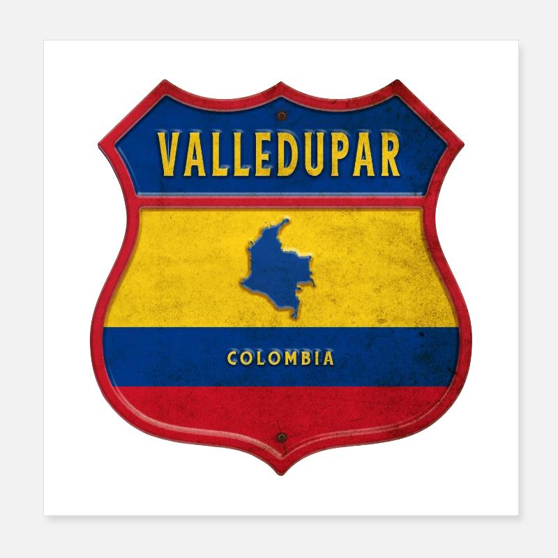 Valledupar Colombia crest design Poster 8" x 8" (20x20 cm)