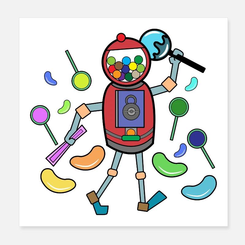 Bonbons Dessert SnackIng Candy Avec une dent sucrée Poster 20 x 20 cm