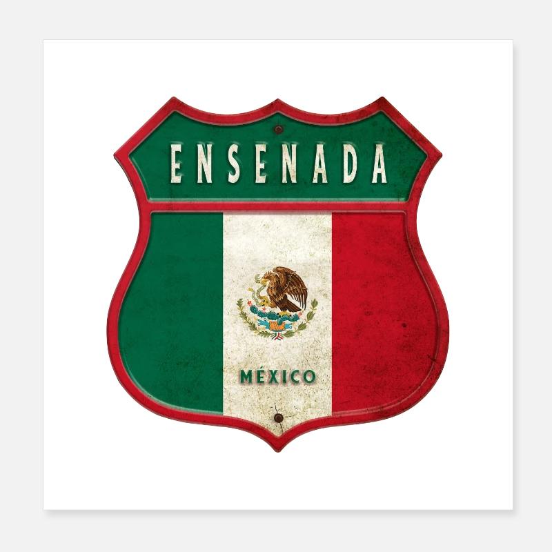 Ensenada Mexico crest design Poster 8" x 8" (20x20 cm)