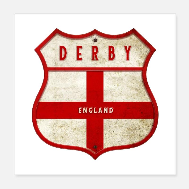 Écusson Derby England Poster 20 x 20 cm