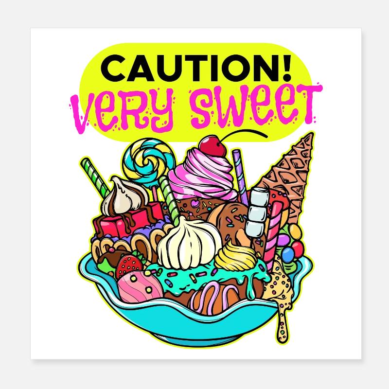 Chocolate Sweets Dessert Candy Statement Poster 20 x 20 cm