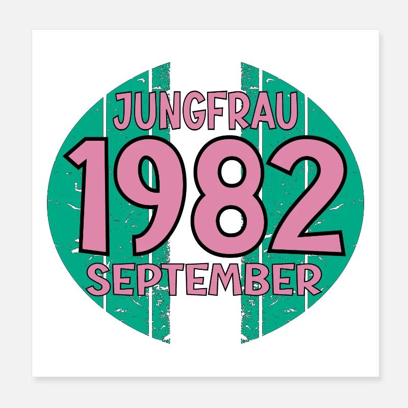 Sternzeichen Jungfrau - September 1982 Poster 20x20 cm